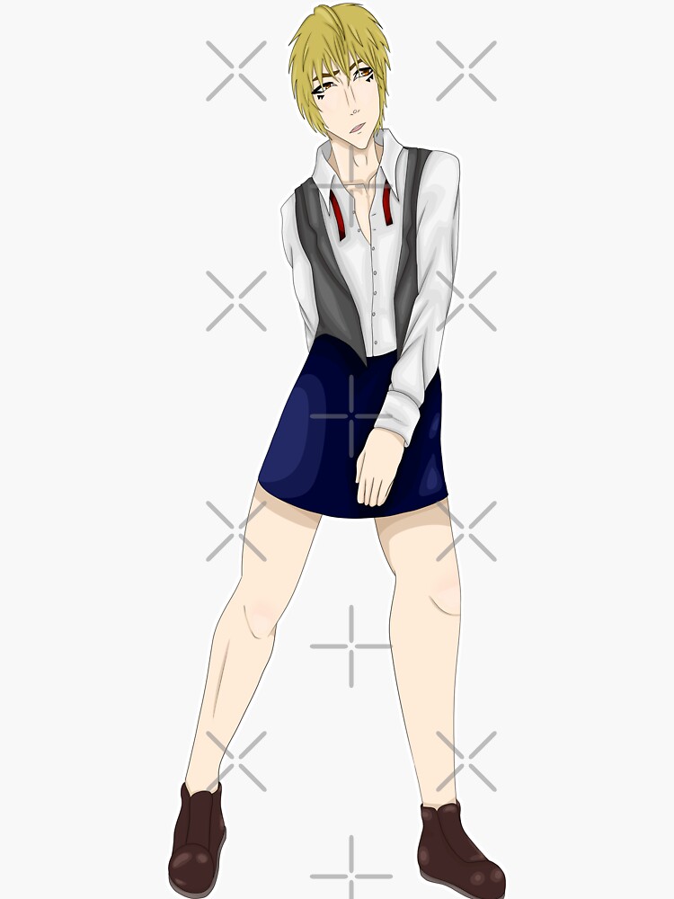 Aperçu 3 sur 3. Sticker avec l'œuvre Jupe Shizuo Option 1 créée et vendue par jadelynstreety.