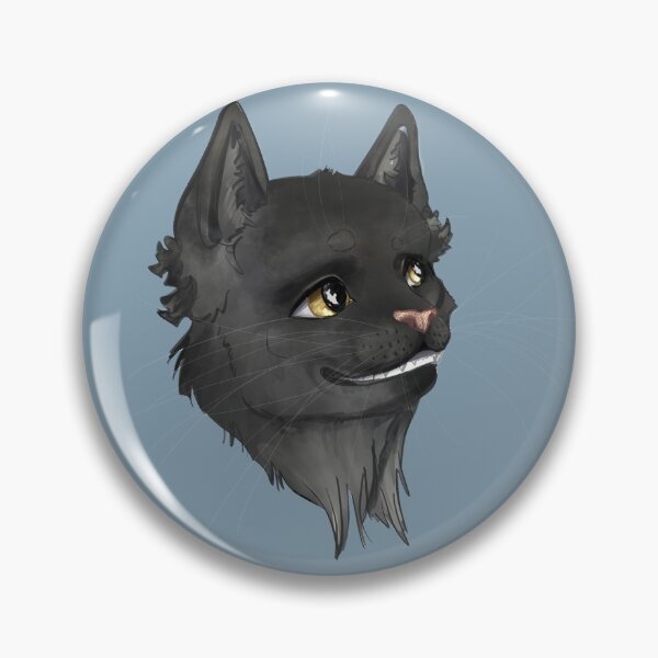 Item preview, Greystripe grinning friendly warrior cat on blue designed and sold by GnomelyDragon.