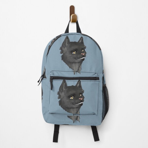 Item preview, Greystripe grinning friendly warrior cat on blue designed and sold by GnomelyDragon.