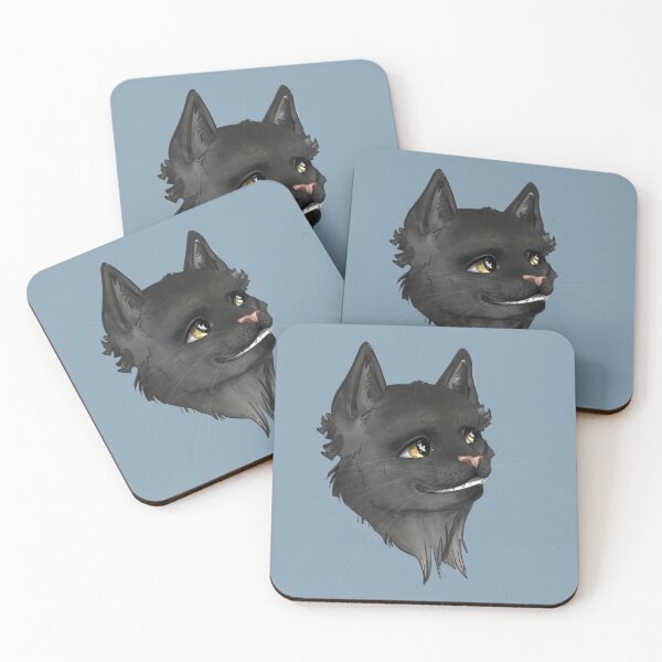 Item preview, Greystripe grinning friendly warrior cat on blue designed and sold by GnomelyDragon.