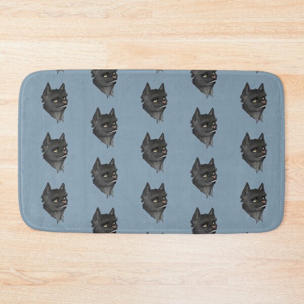 Item preview, Greystripe grinning friendly warrior cat on blue designed and sold by GnomelyDragon.