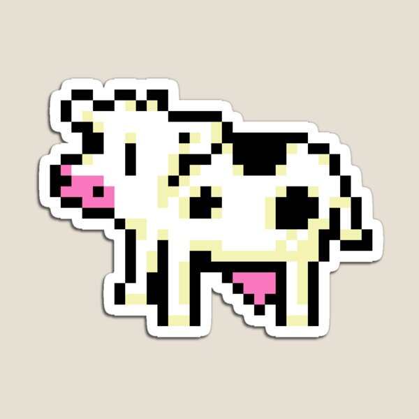 Aperçu de l'œuvre Pixel Art vache Stardew Valley créée et vendue par bleachonthbeach.