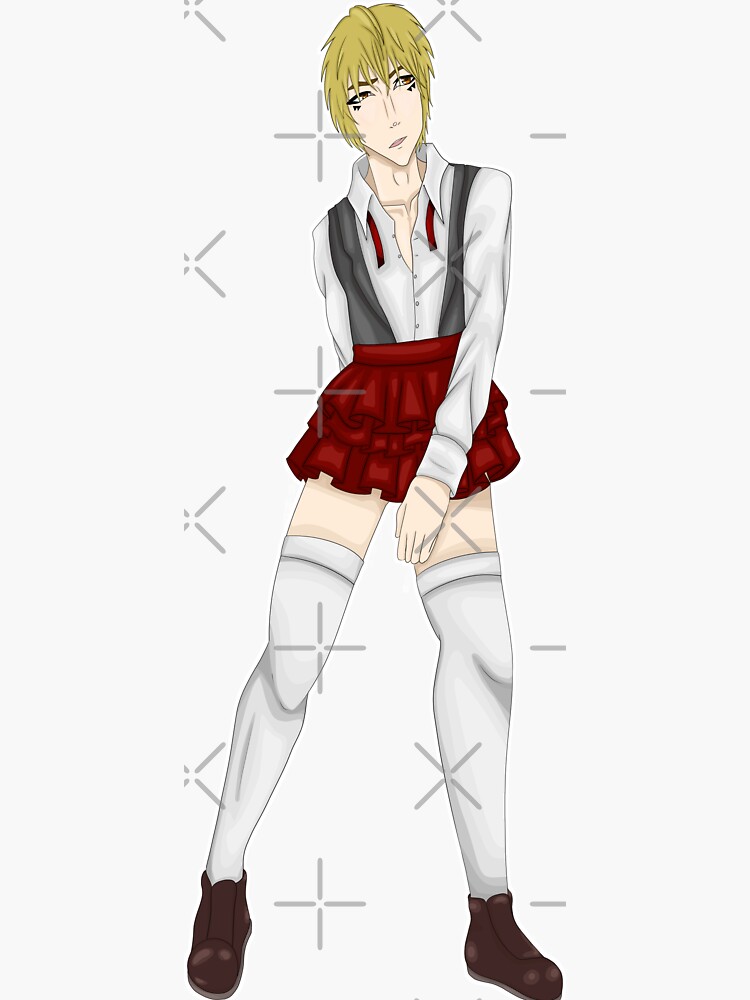 Aperçu 3 sur 3. Sticker avec l'œuvre Jupe Shizuo Option 3 créée et vendue par jadelynstreety.