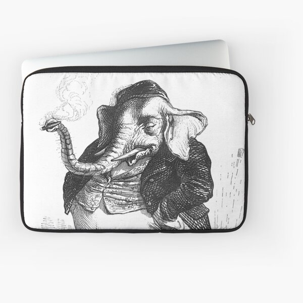 Vintage Elephant Drawing from Public and private life of animals (1877) Laptop Sleeve