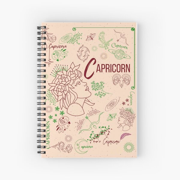 Cappuccino Capricorn Zodiac Horoscope Design Spiral Notebook