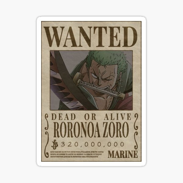 “Zoro Wanted” Anime Sticker Sticker