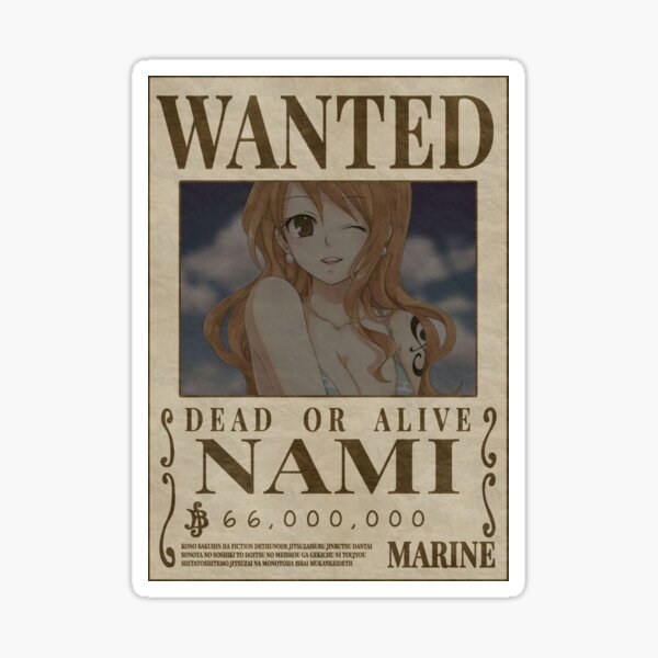 “Nami Wanted” Anime Sticker Sticker