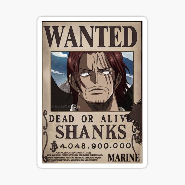 “Shanks Wanted” Anime Sticker Sticker
