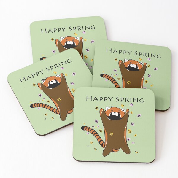 Item preview, Happy spring red panda  designed and sold by CutieAnimals.