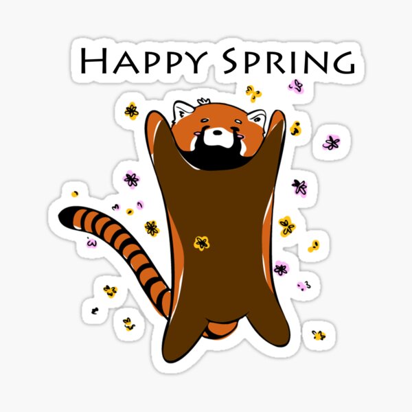 Fröhlicher roter Panda des Frühlings Sticker