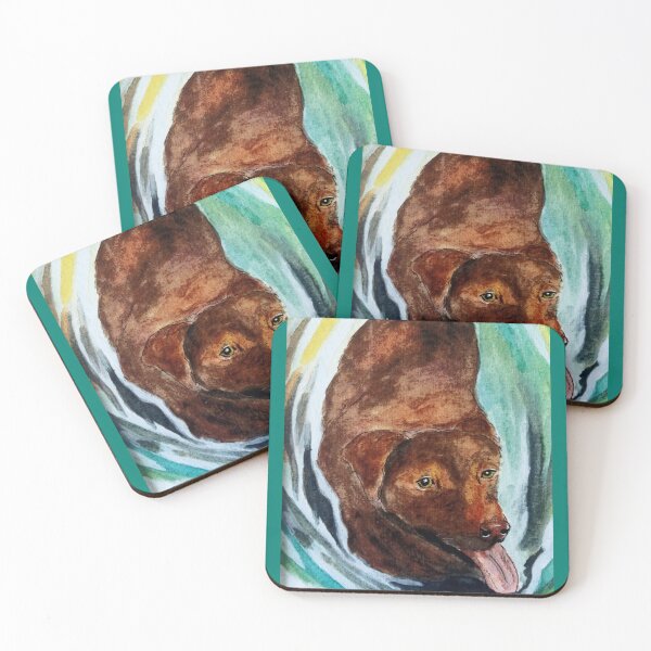 Item preview, Brown labrador watercolor portrait designed and sold by horseaddicted.