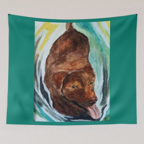 Item preview, Brown labrador watercolor portrait designed and sold by horseaddicted.