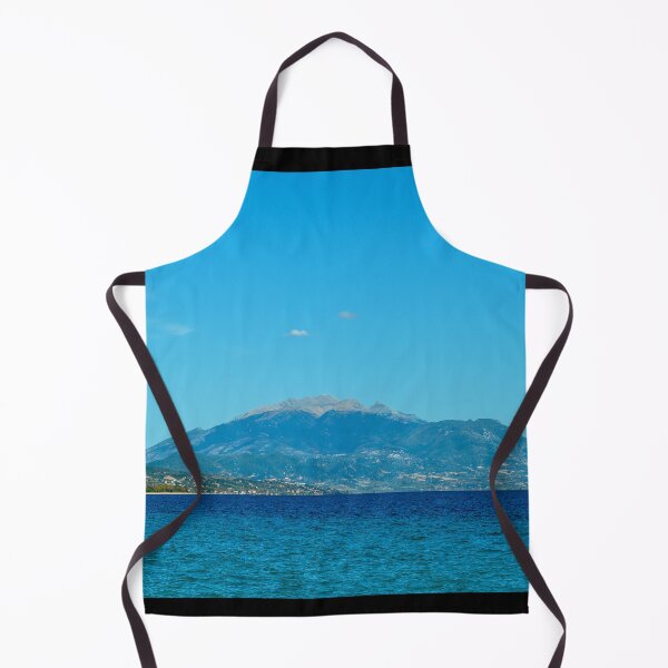 Item preview, Blue background with mountains and sea in greece designed and sold by ThebestArtshop.