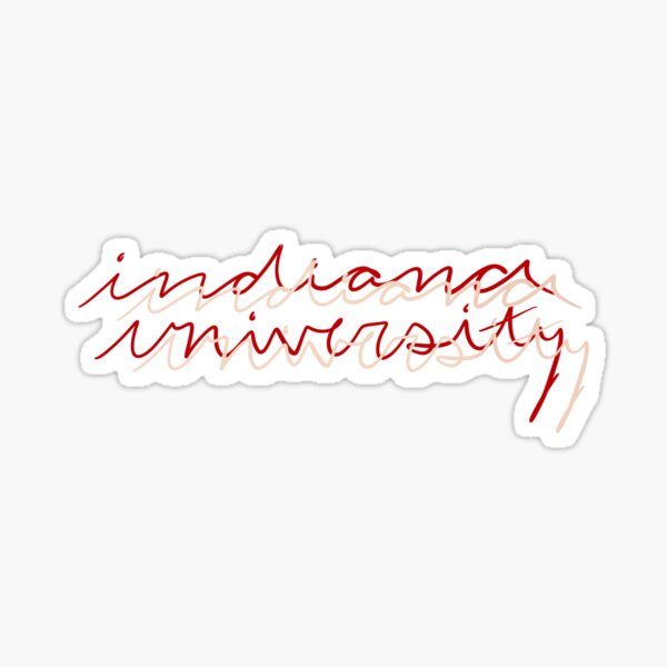 Indiana University Print in Cream & Crimson Sticker