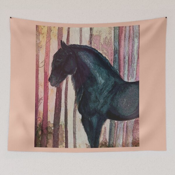 Item preview, Friesian stallion painting autum designed and sold by horseaddicted.