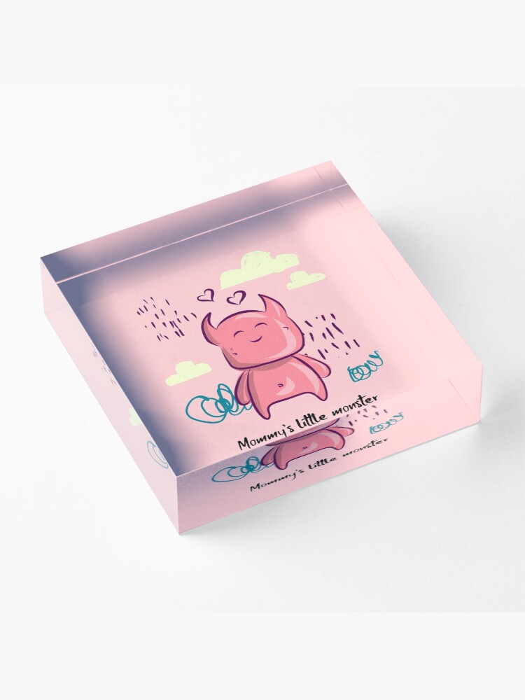 Alternate view of Mommy's little monster Acrylic Block