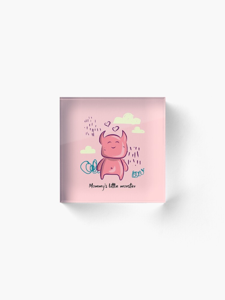 Alternate view of Mommy's little monster Acrylic Block