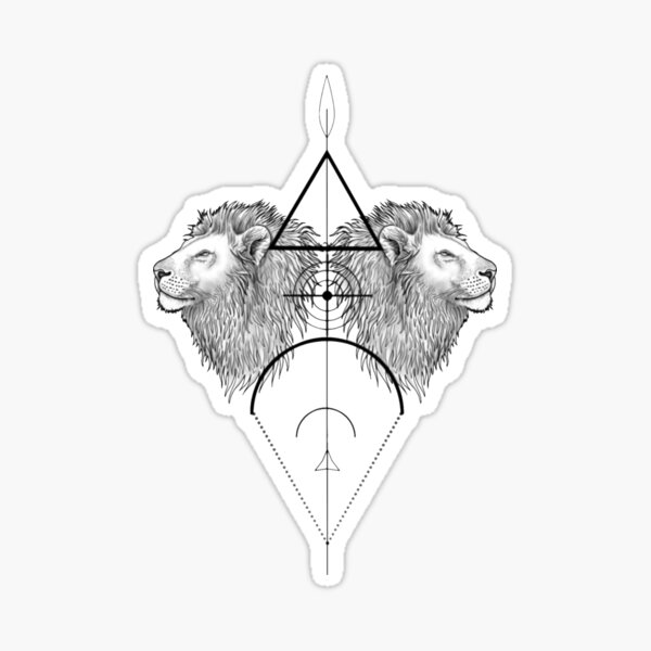 lion geometric Sticker