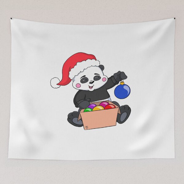 Item preview, Cute Christmas Panda with Baubles designed and sold by BandOfThePand.