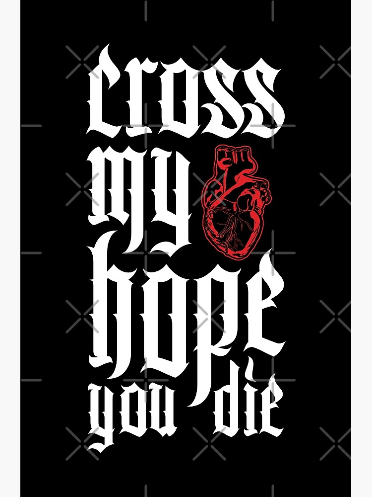 "Cross My Heart Hope You Die Anatomical Heart Tattoo" Art Print by ...