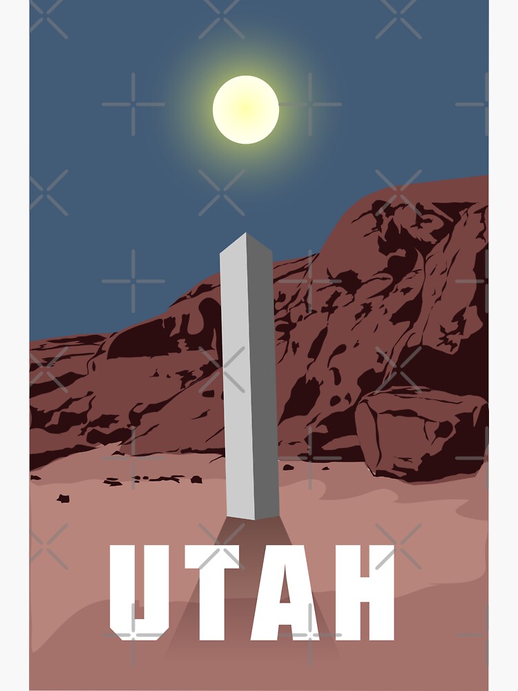 "The mysterious silver monolith in the Utah Desert" Sticker by