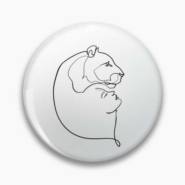 Item preview, Lion and Woman Minimalist One Line designed and sold by Zetsmo.