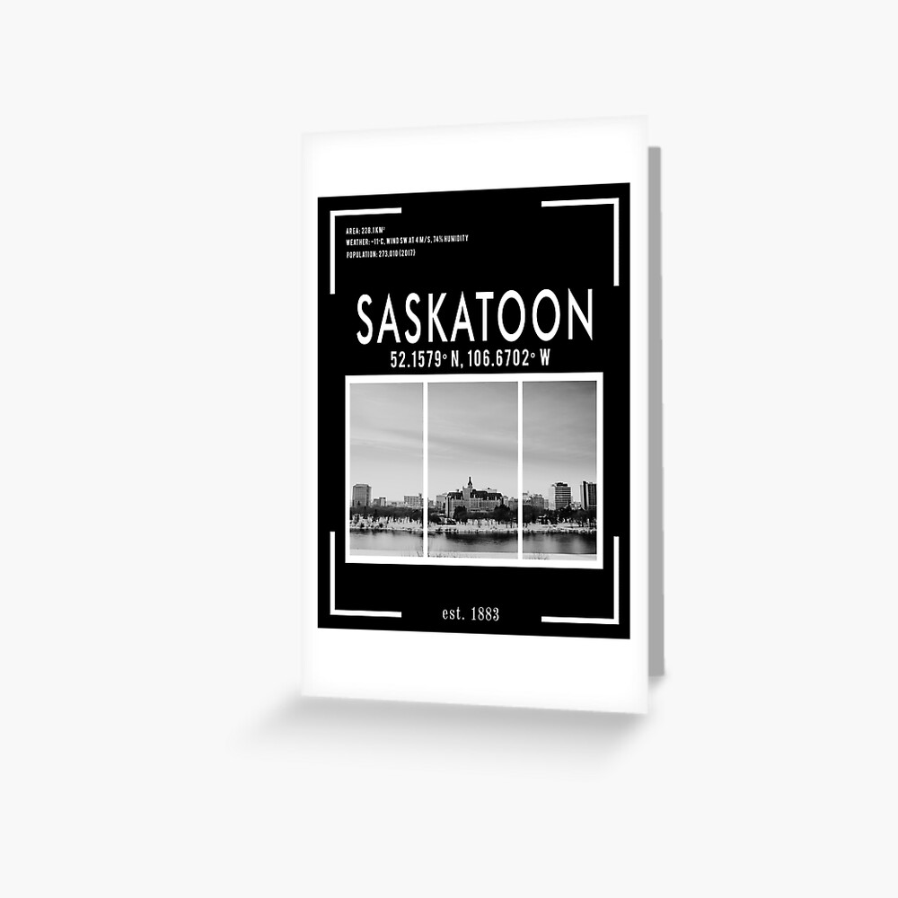 "Saskatoon 2021 aesthetic geographic art" Greeting Card by dreamofdenim