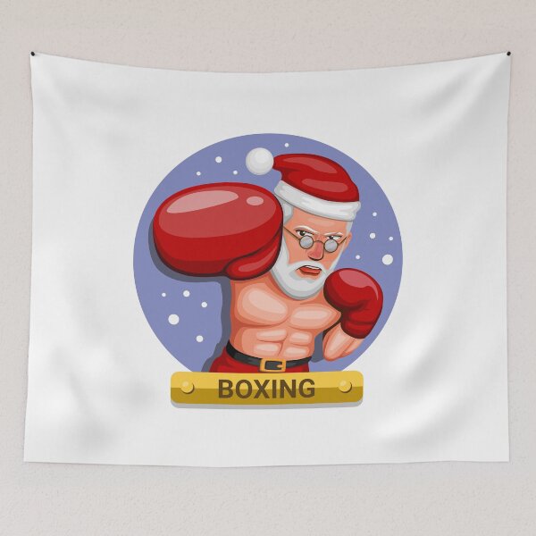 Item preview, Boxer in Santa costume. boxing sport in christmas season character concept in cartoon illustration designed and sold by aryoyo.