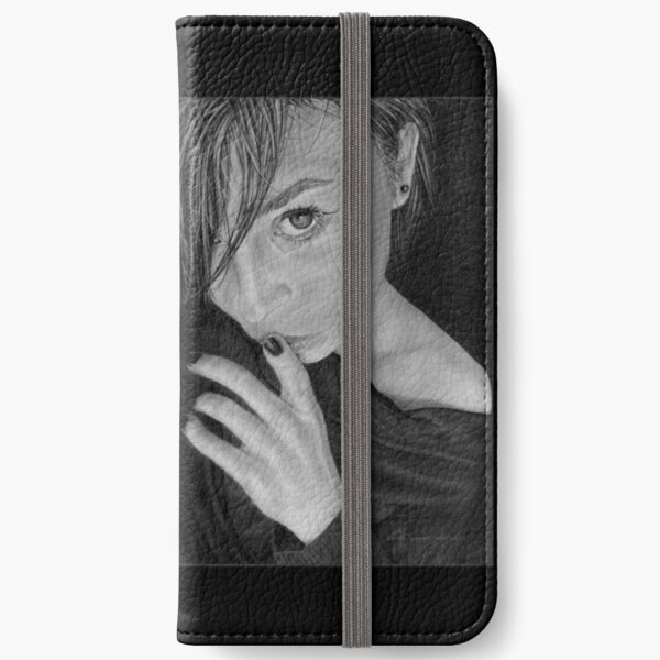 Keeping Secrets: Original drawing by Dean Sidwell iPhone Wallet