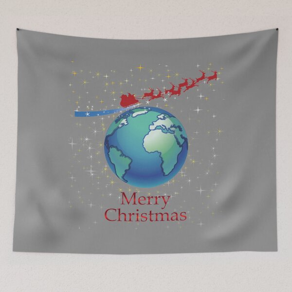 Item preview, Santa Claus flies in space above the Earth for delivering gifts designed and sold by mashmosh.