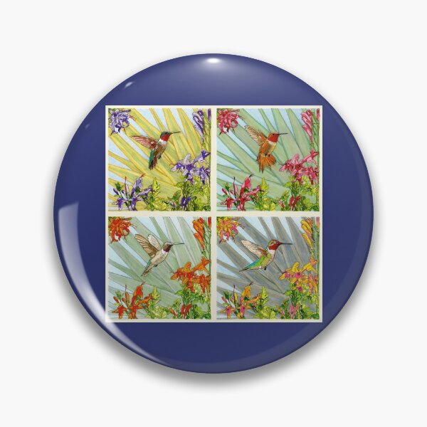 Item preview, 4 American Hummingbird Square for Clothing Home etc designed and sold by HummingbirdPics.