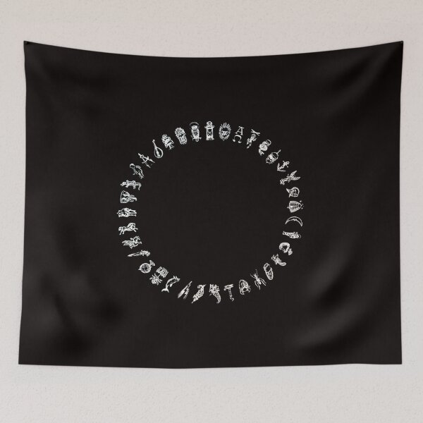 Item preview, Aleithiometer symbols in White - His Dark Materials designed and sold by TheW33bStore.