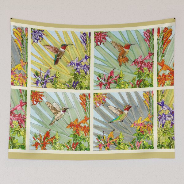 Item preview,  4 American Hummingbirds Rectangle for Home art etc designed and sold by HummingbirdPics.