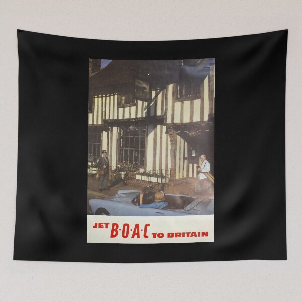 Item preview, retro classic Jet to Britain poster designed and sold by CorasPosters.