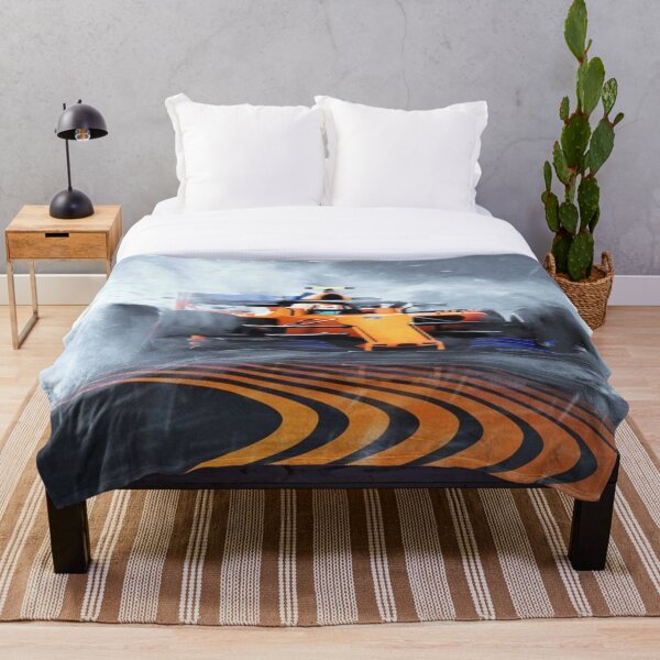 Lando Norris formula one F1 Mclaren wet race Throw Blanket