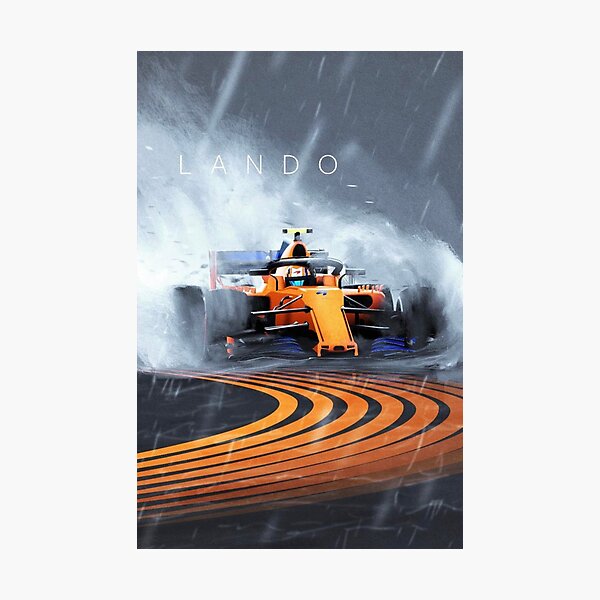 Lando Norris formula one F1 Mclaren wet race Photographic Print
