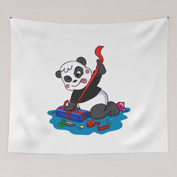 Item preview, Cute Christmas Panda Packs a Gift designed and sold by BandOfThePand.