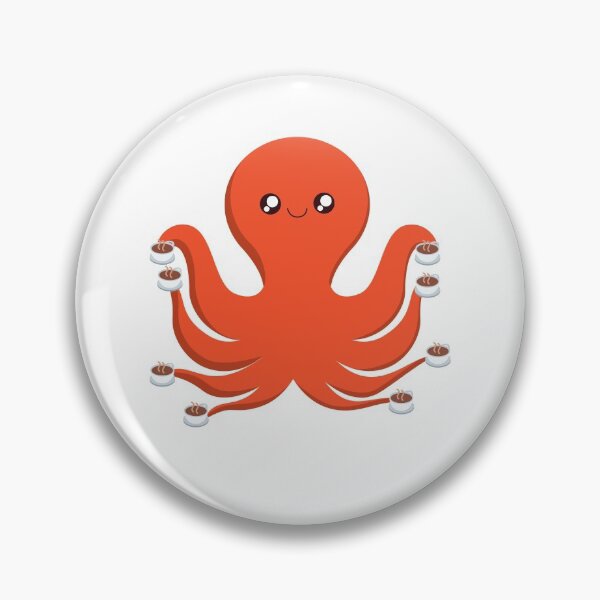 Item preview, Octopus with coffees designed and sold by Dase23.