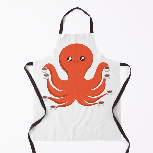 Item preview, Octopus with coffees designed and sold by Dase23.