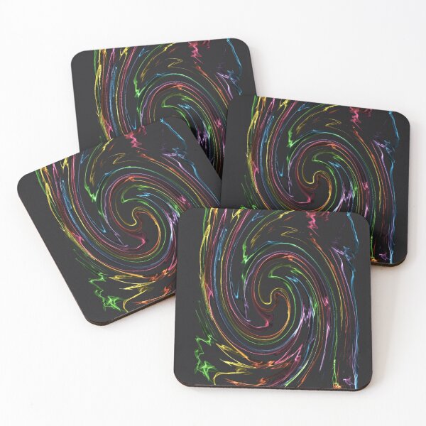 Item preview, Swirl Fractal Vortex Multicolor Design on Black designed and sold by DianeBP.