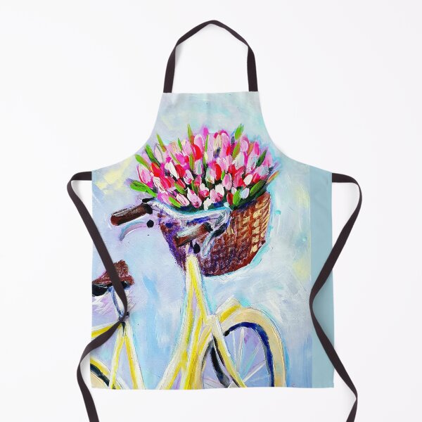 Item preview, Yellow bicycle with tulips in the basket designed and sold by orangerinka.