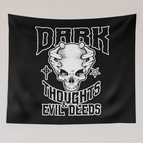 Item preview, Dark Thoughts And Evil Deeds Occult Goth Skull designed and sold by GrandeDuc.