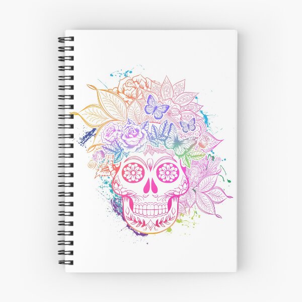 Item preview, Colorful Sugar Skull Floral Roses With Butterflies and Leaves Día De Los Muertos Gifts | Day of the Dead | Halloween designed and sold by MiscelChr.