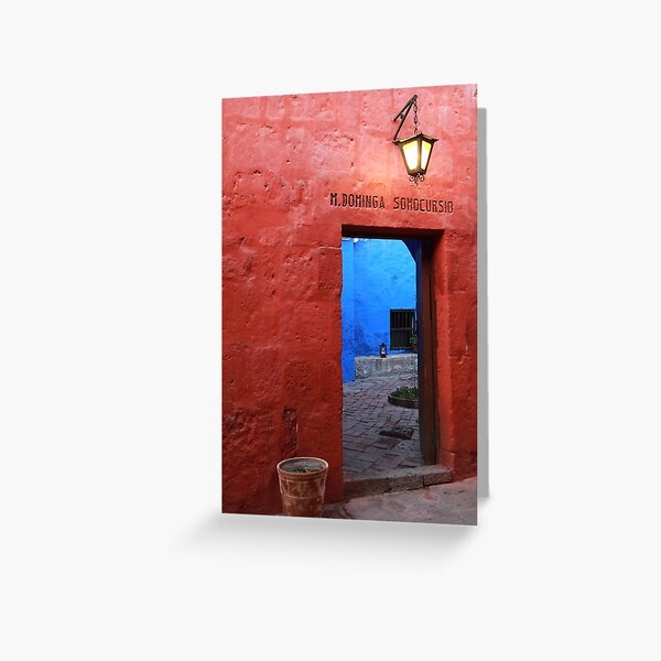 Red wall, Peru Greeting Card