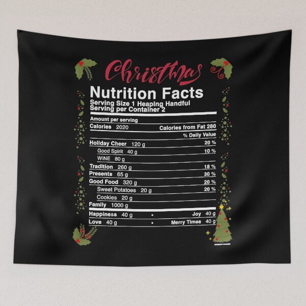 Item preview, Christmas Nutritional Facts Family matching Pajamas  Funny Food Idea For Xmas  designed and sold by HeroTee.