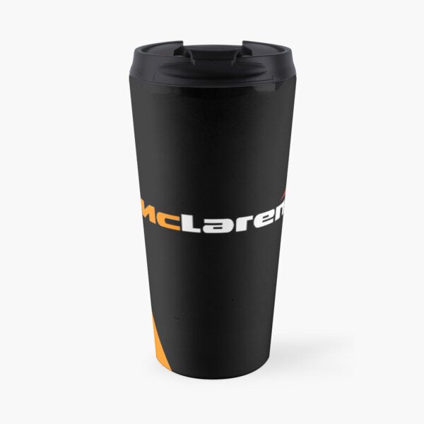 Mclaren formula one F1 logo design black and orange Travel Mug
