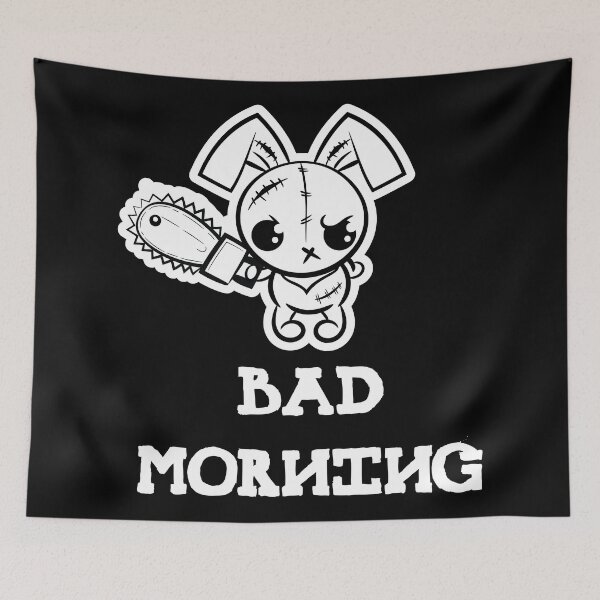 Item preview, Bad Morning Day Grumpy Voodoo Bunny Cute Bigfoot Monsters designed and sold by ProjectX23.