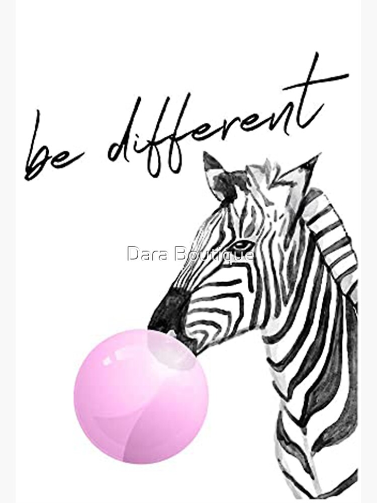 "Zebra Bubble Gum, Bubble gum, Zebra wall art, Animal, Kids room, girls