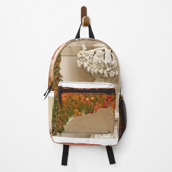 Item preview, wall with creeper plant and statue autumn season Vienna Austria designed and sold by goceris.