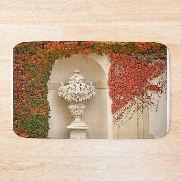 Item preview, wall with creeper plant and statue autumn season Vienna Austria designed and sold by goceris.